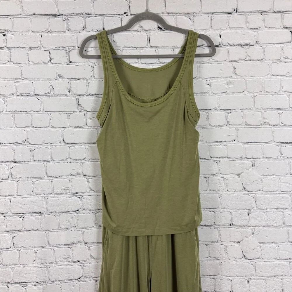 Lululemon Tank Top Jumpsuit In Bronze Green Women Size 4 Athleisure Loungewear